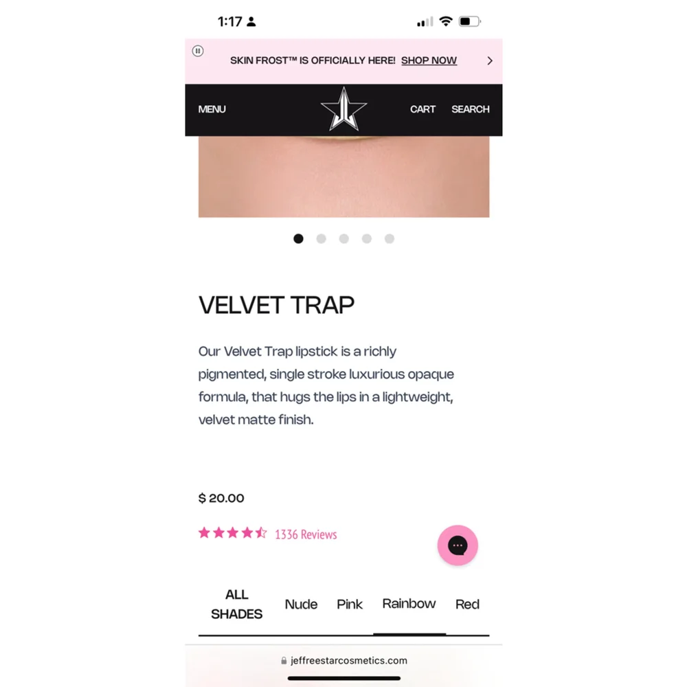 NIB Jeffree Star Cosmetics Velvet Trap Lipstick, Orange Prick